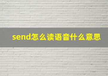 send怎么读语音什么意思