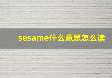 sesame什么意思怎么读