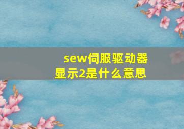 sew伺服驱动器显示2是什么意思