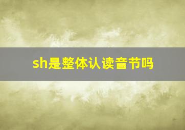 sh是整体认读音节吗