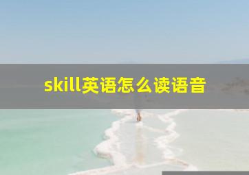 skill英语怎么读语音