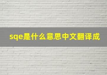 sqe是什么意思中文翻译成