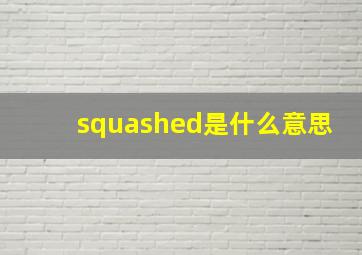 squashed是什么意思