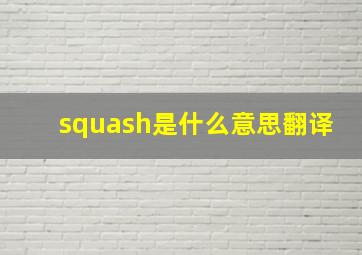 squash是什么意思翻译