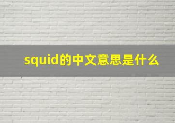 squid的中文意思是什么