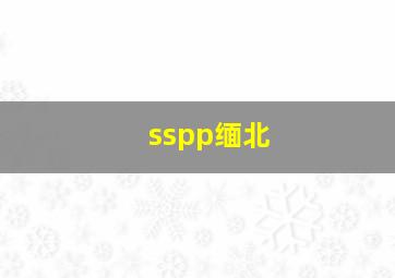 sspp缅北