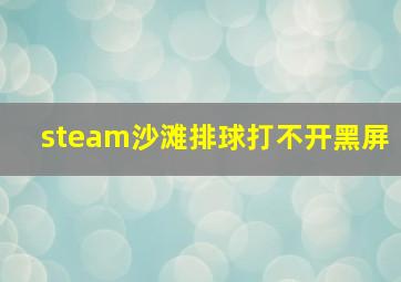 steam沙滩排球打不开黑屏