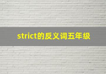 strict的反义词五年级