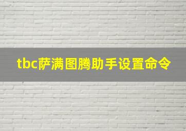 tbc萨满图腾助手设置命令