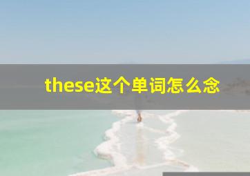 these这个单词怎么念