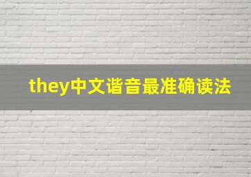 they中文谐音最准确读法