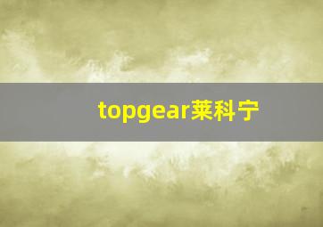 topgear莱科宁