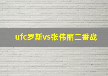 ufc罗斯vs张伟丽二番战