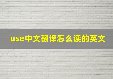 use中文翻译怎么读的英文