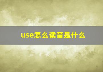 use怎么读音是什么