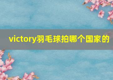 victory羽毛球拍哪个国家的