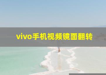 vivo手机视频镜面翻转