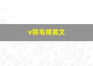 v羽毛球英文