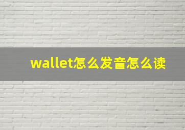 wallet怎么发音怎么读