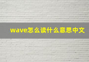 wave怎么读什么意思中文