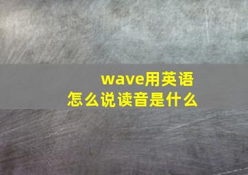 wave用英语怎么说读音是什么