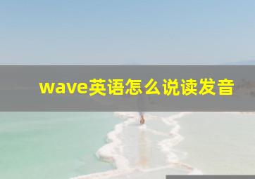 wave英语怎么说读发音