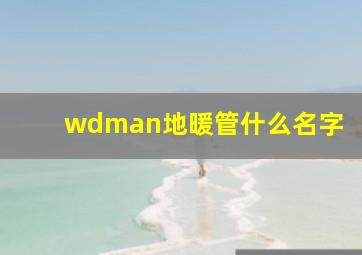 wdman地暖管什么名字