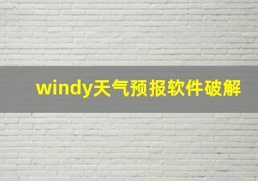 windy天气预报软件破解