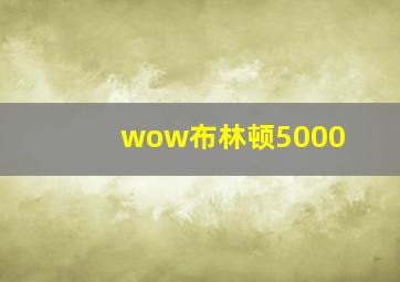 wow布林顿5000