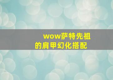 wow萨特先祖的肩甲幻化搭配