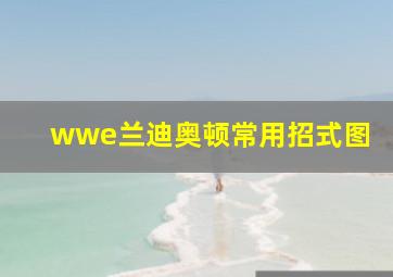 wwe兰迪奥顿常用招式图