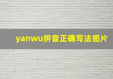 yanwu拼音正确写法图片