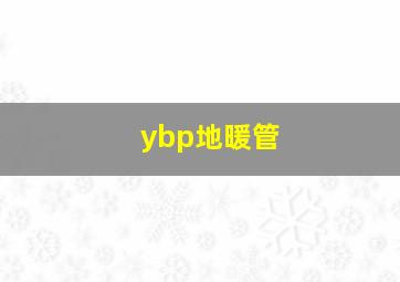 ybp地暖管