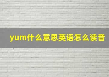 yum什么意思英语怎么读音