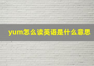 yum怎么读英语是什么意思