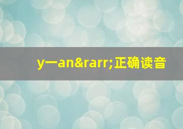 y一an→正确读音