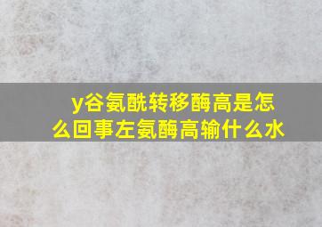 y谷氨酰转移酶高是怎么回事左氨酶高输什么水