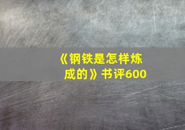 《钢铁是怎样炼成的》书评600