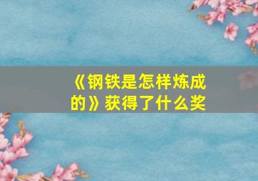 《钢铁是怎样炼成的》获得了什么奖