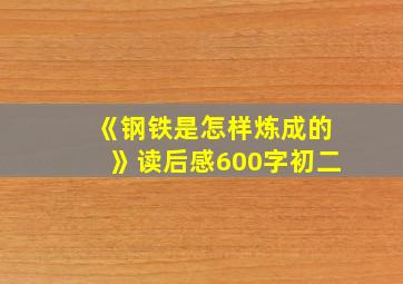 《钢铁是怎样炼成的》读后感600字初二