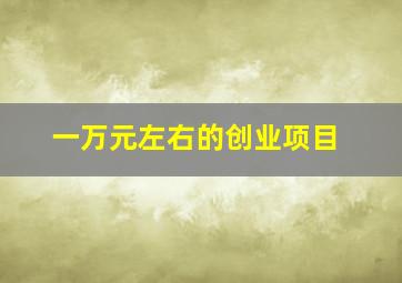 一万元左右的创业项目