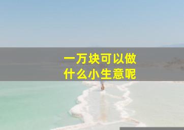 一万块可以做什么小生意呢