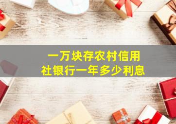 一万块存农村信用社银行一年多少利息