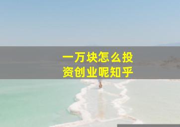 一万块怎么投资创业呢知乎