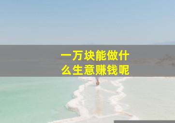 一万块能做什么生意赚钱呢