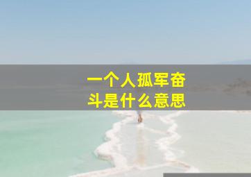 一个人孤军奋斗是什么意思