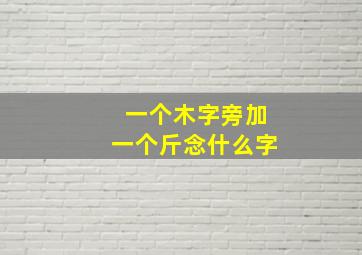 一个木字旁加一个斤念什么字