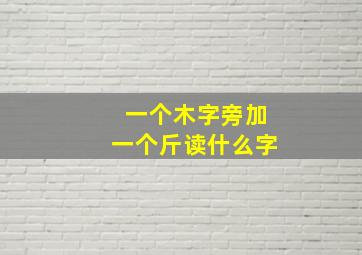 一个木字旁加一个斤读什么字