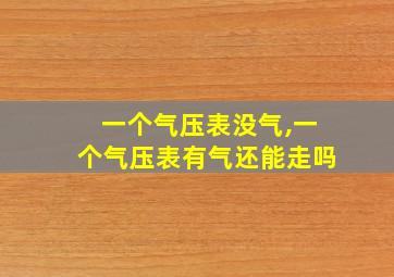 一个气压表没气,一个气压表有气还能走吗