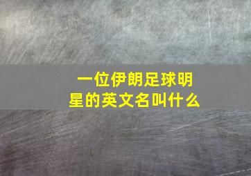 一位伊朗足球明星的英文名叫什么